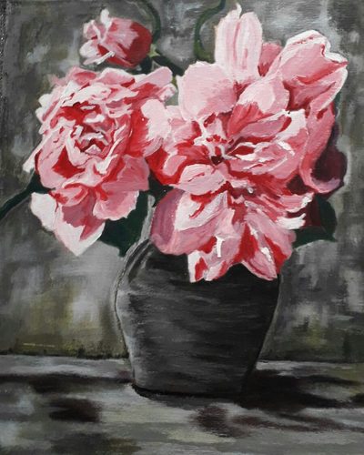 Janet G, Dog Rose, acrylic.
